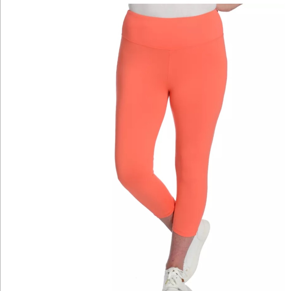 Women’s OSO Casuals Orange Capri‎ Leggings
